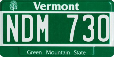 VT license plate NDM730