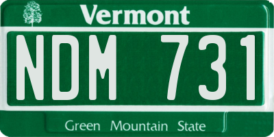 VT license plate NDM731
