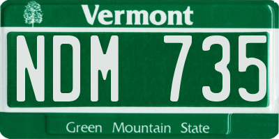 VT license plate NDM735