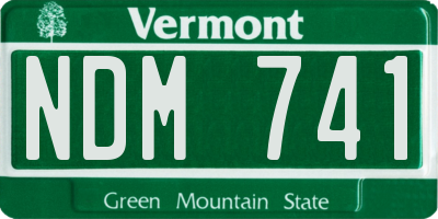 VT license plate NDM741