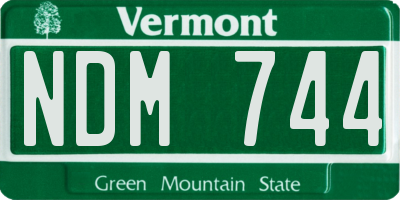VT license plate NDM744
