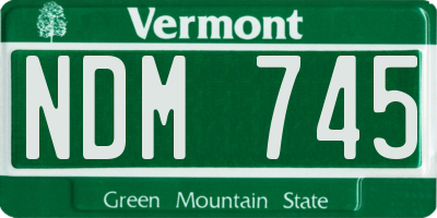 VT license plate NDM745