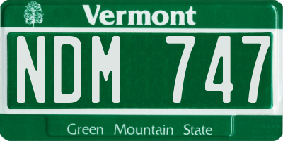 VT license plate NDM747