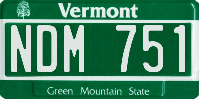 VT license plate NDM751