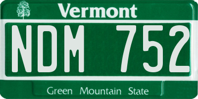 VT license plate NDM752