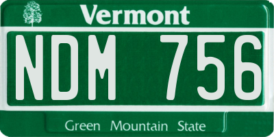 VT license plate NDM756