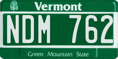 VT license plate NDM762