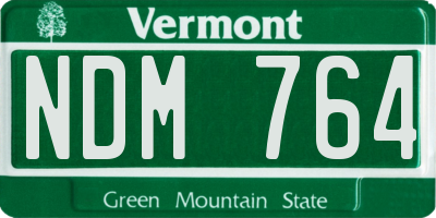 VT license plate NDM764