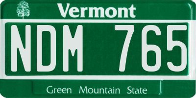 VT license plate NDM765