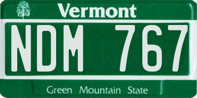 VT license plate NDM767