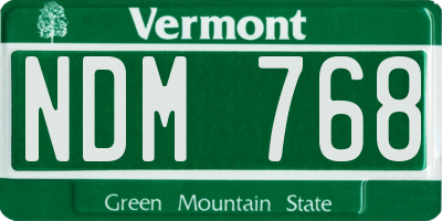 VT license plate NDM768