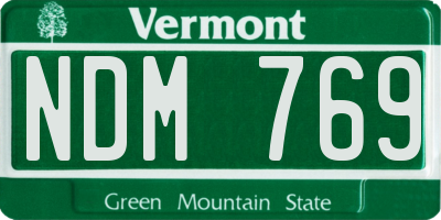 VT license plate NDM769