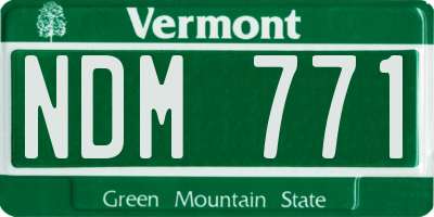 VT license plate NDM771