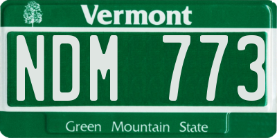 VT license plate NDM773