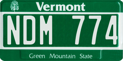 VT license plate NDM774