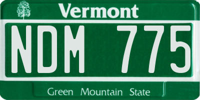 VT license plate NDM775