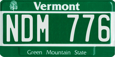 VT license plate NDM776