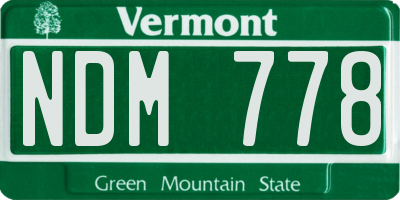 VT license plate NDM778