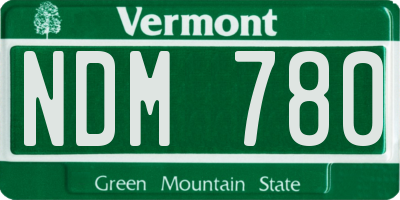 VT license plate NDM780