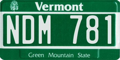 VT license plate NDM781