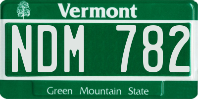 VT license plate NDM782