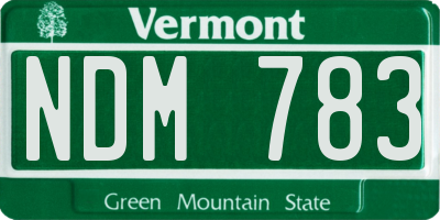 VT license plate NDM783