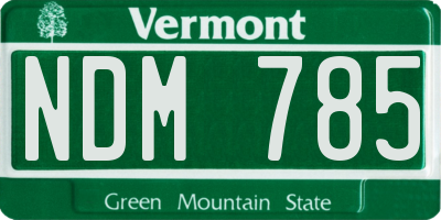 VT license plate NDM785