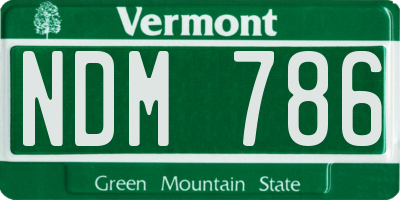 VT license plate NDM786
