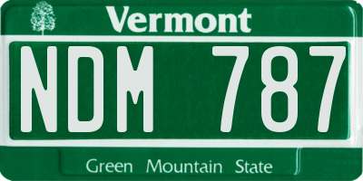 VT license plate NDM787