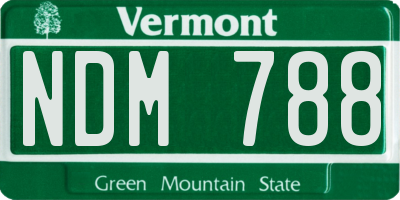 VT license plate NDM788