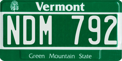 VT license plate NDM792