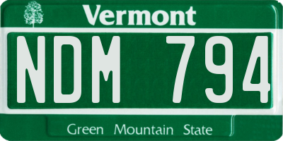 VT license plate NDM794
