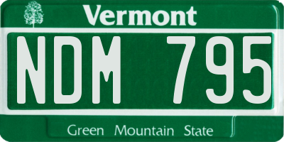 VT license plate NDM795