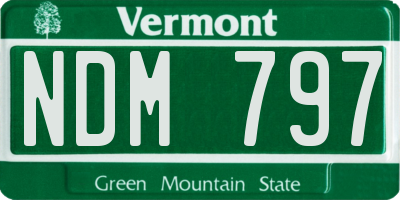 VT license plate NDM797