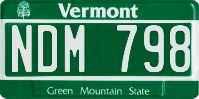 VT license plate NDM798