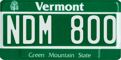 VT license plate NDM800