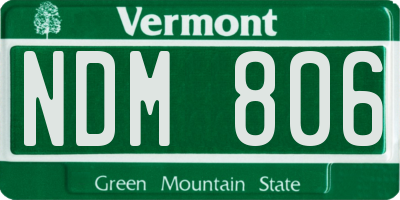 VT license plate NDM806