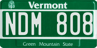 VT license plate NDM808
