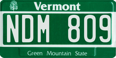 VT license plate NDM809