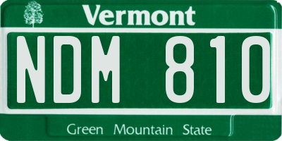 VT license plate NDM810