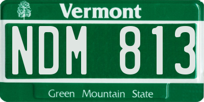 VT license plate NDM813