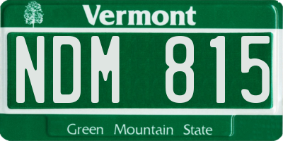 VT license plate NDM815