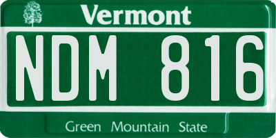 VT license plate NDM816
