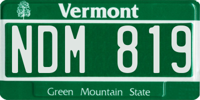 VT license plate NDM819