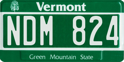 VT license plate NDM824