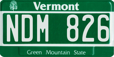 VT license plate NDM826