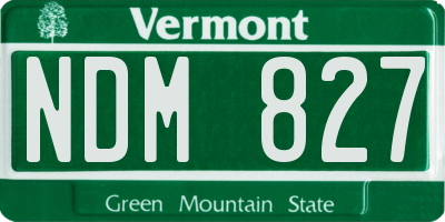 VT license plate NDM827
