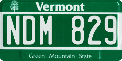 VT license plate NDM829
