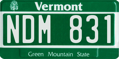 VT license plate NDM831