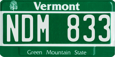 VT license plate NDM833